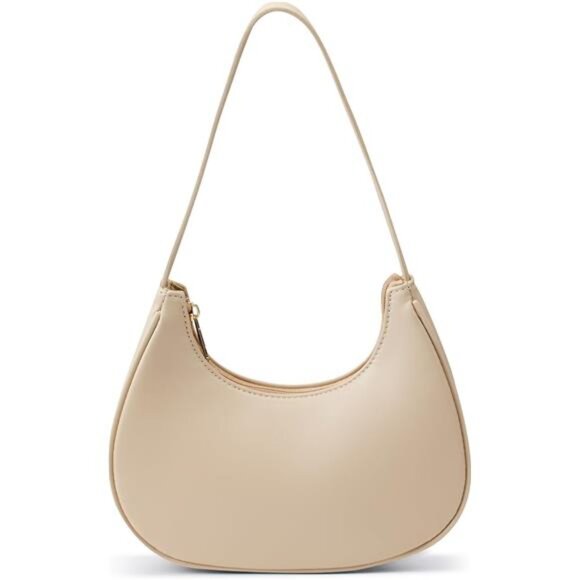Shoulder Bags Mini Clutch with Zipper Beige - Picture 1 of 6
